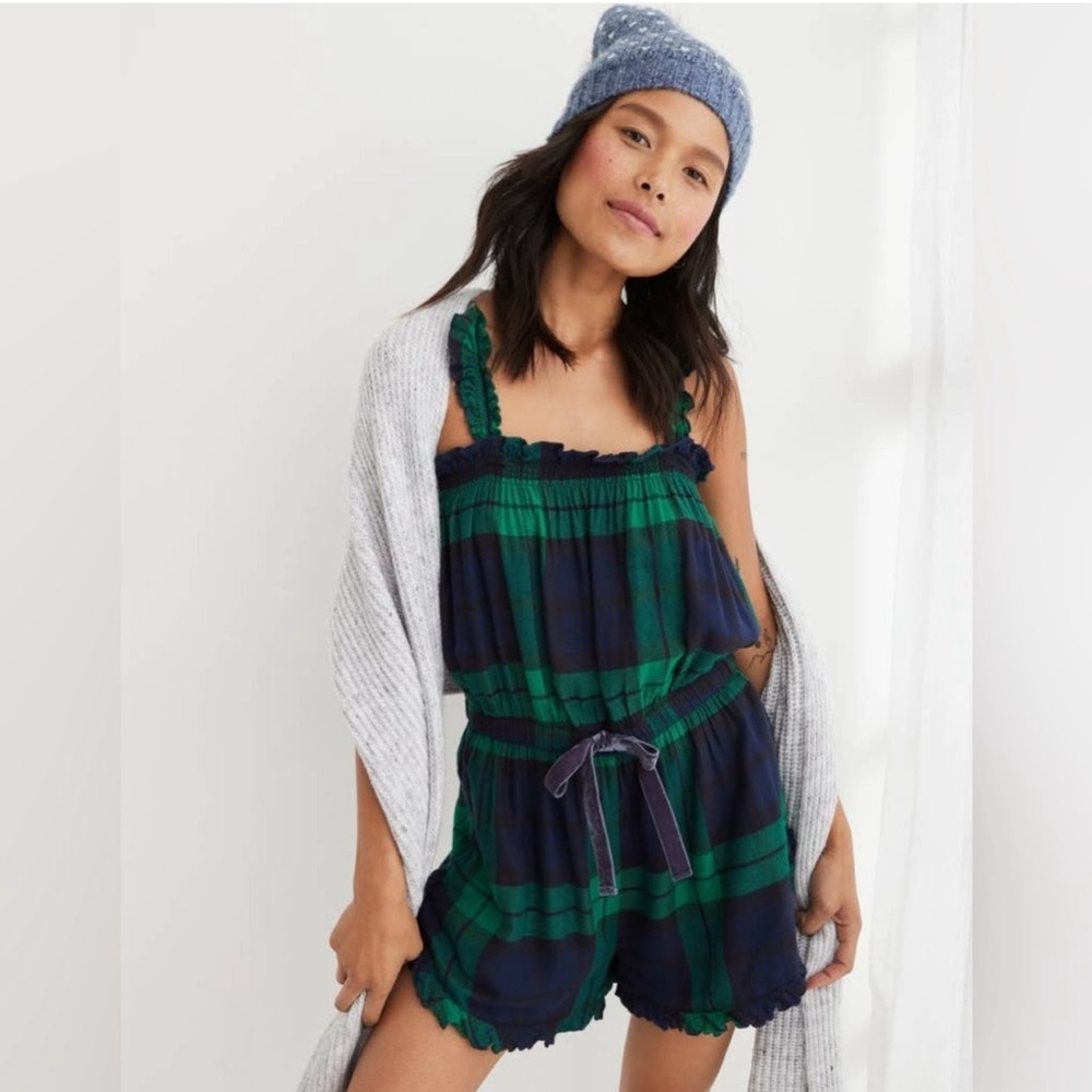 NWT Aerie Plaid Flannel Romper